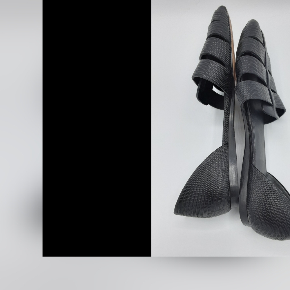 Vince Black Woven Pointed-Toe Flats - Picture 12 of 13